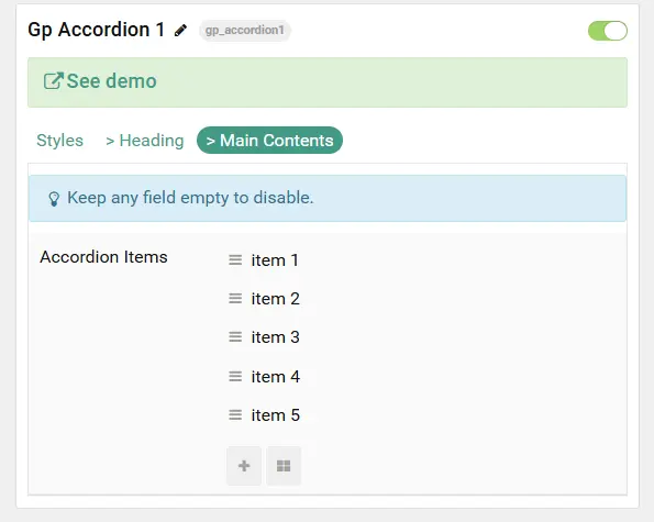 Accordion 1 - demo